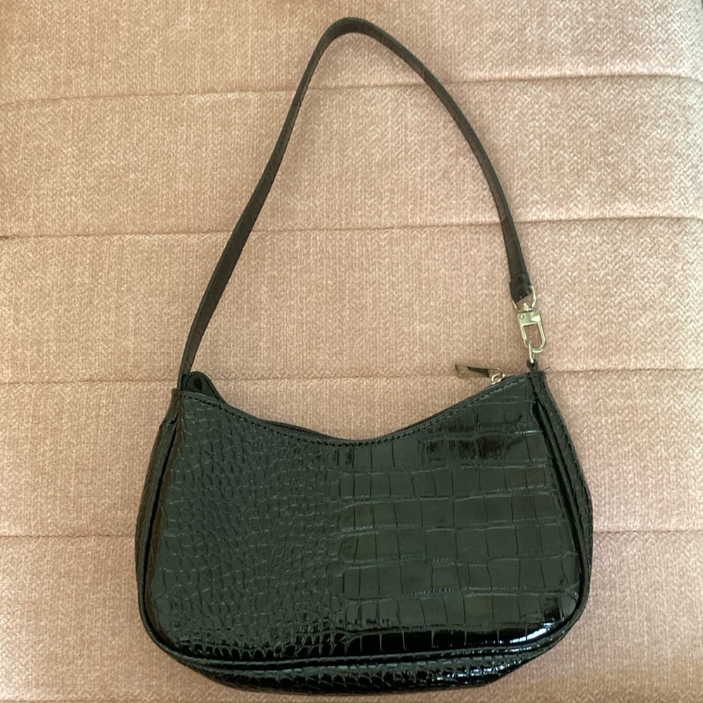 Croc textured mini shoulder bag